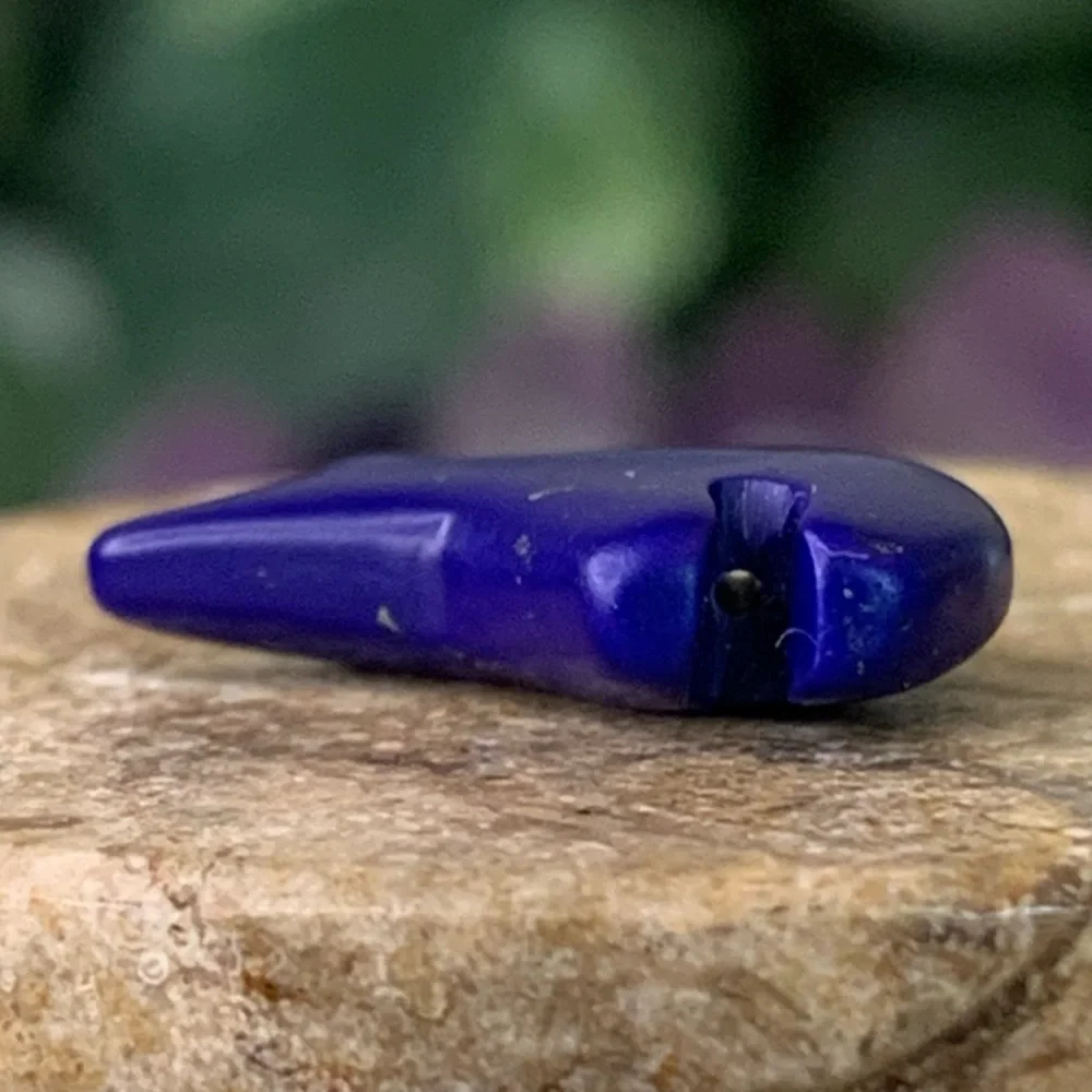 Native American Style Blue Zuni Bear Fetish Bead Carved Miniature Spirit Animal